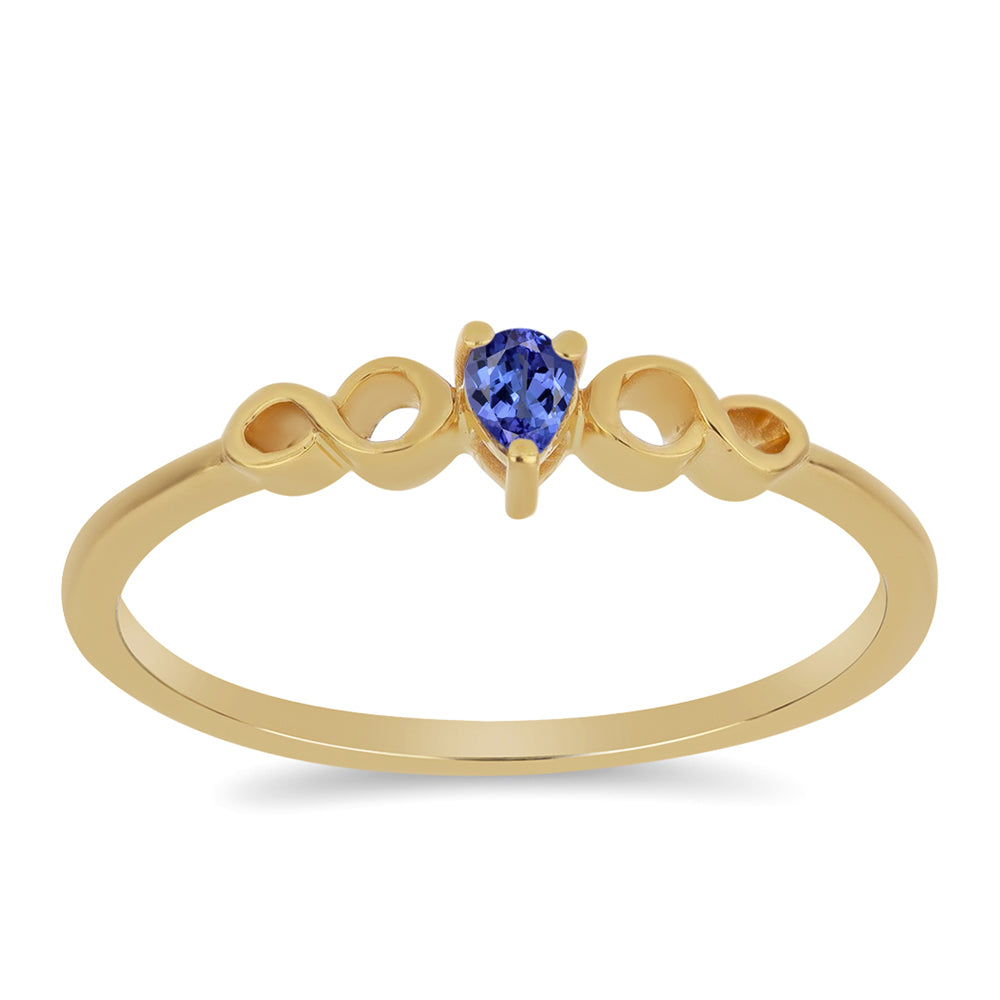 Anillo de Plata Bañada en Oro con Tanzanita 3 