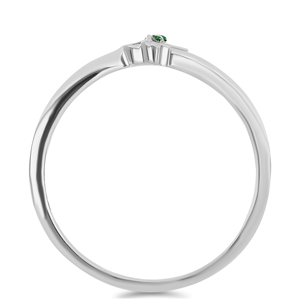 Anillo de Plata con Diamante Verde 2 