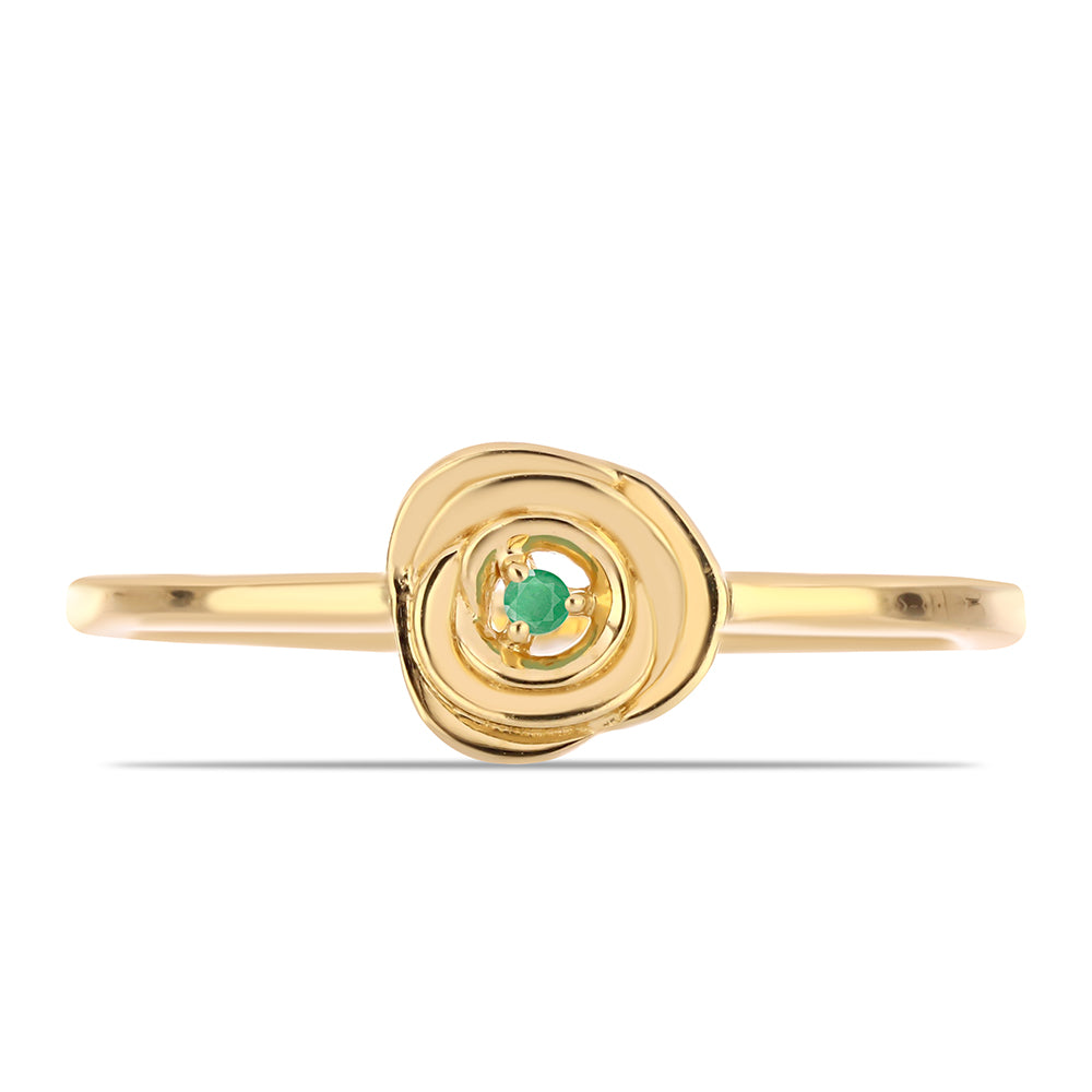 Anillo de Plata Bañada en Oro con Esmeralda de Brasil 1 