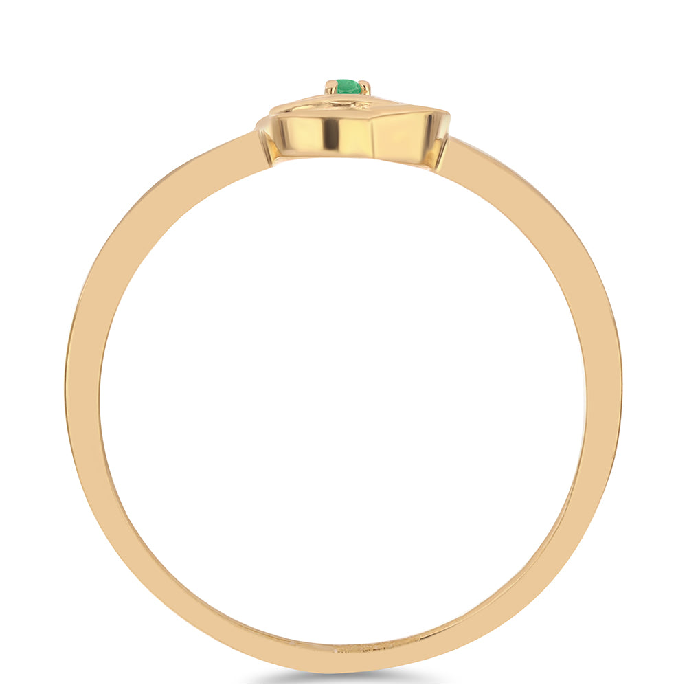 Anillo de Plata Bañada en Oro con Esmeralda de Brasil