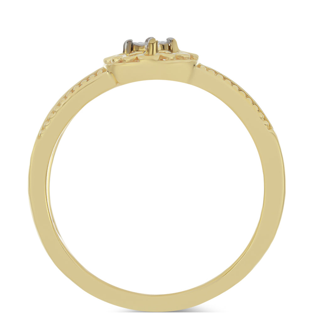 Anillo de Plata Bañada en Oro con Diamante blanco