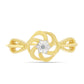 Anillo de Plata Bañada en Oro con Diamante blanco