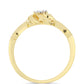 Anillo de Plata Bañada en Oro con Diamante blanco