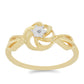 Anillo de Plata Bañada en Oro con Diamante blanco