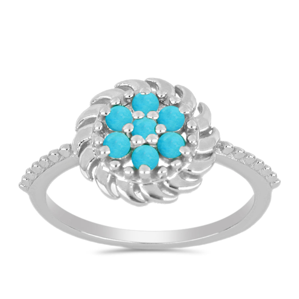 Anillo de Plata con Turquesa Bella Durmiente
