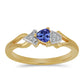 Anillo de Plata Bañada en Oro con Tanzanita y Zircón Blanco