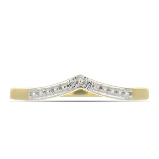 Anillo de Plata Bañada en Oro con Diamante blanco