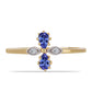 Anillo de Plata Bañada en Oro con Tanzanita y Zircón Blanco