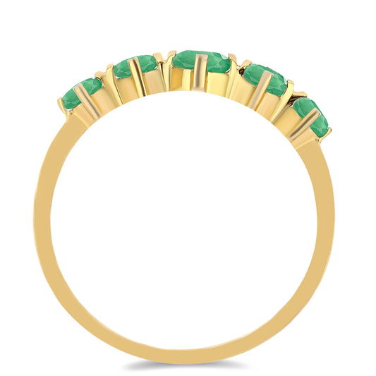 Anillo de Plata Bañada en Oro con Esmeralda de Brasil