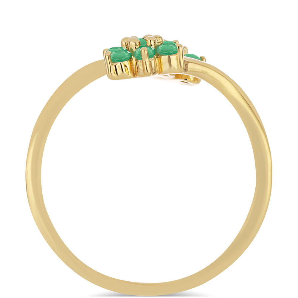 Anillo de Plata Bañada en Oro con Esmeralda de Brasil 2 