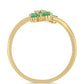 Anillo de Plata Bañada en Oro con Esmeralda de Brasil