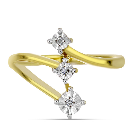 Anillo de Plata Bañada en Oro con Diamante blanco