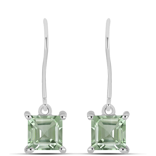 Pendientes de Plata con Amatista Verde