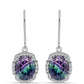 Pendientes de Plata con Fluorita cebra y Topacio Blanco