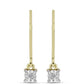 Pendientes de Plata Bañada en Oro con Diamante blanco
