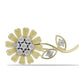 Broche de Plata Bañada en Oro con Diamante blanco