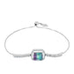 Pulsera de Plata con Fluorita cebra y Topacio Blanco