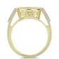Anillo de Plata Bañada en Oro con Diamante blanco y Topacio Blanco