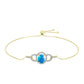 Pulsera de Plata Bañada en Oro con Ópalo Paraíso de Etiopia y Topacio Blanco