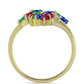 Anillo de Plata Bañada en Oro con Rubí de Madagascar y Zafiro Azul Australiano