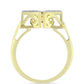 Anillo de Plata Bañada en Oro con Diamante blanco y Topacio Blanco