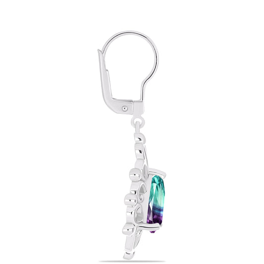 Pendientes de Plata con Fluorita cebra
