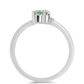 Anillo de Plata con Amatista Verde y Topacio Blanco