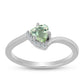Anillo de Plata con Amatista Verde y Topacio Blanco