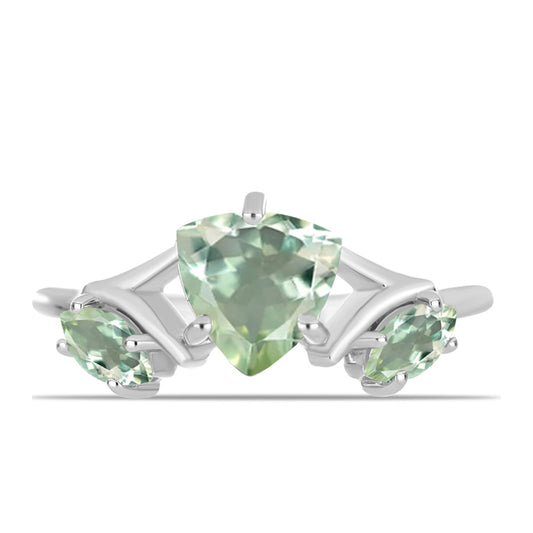 Anillo de Plata con Amatista Verde