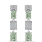 Pendientes de Plata con Amatista Verde y Topacio Blanco