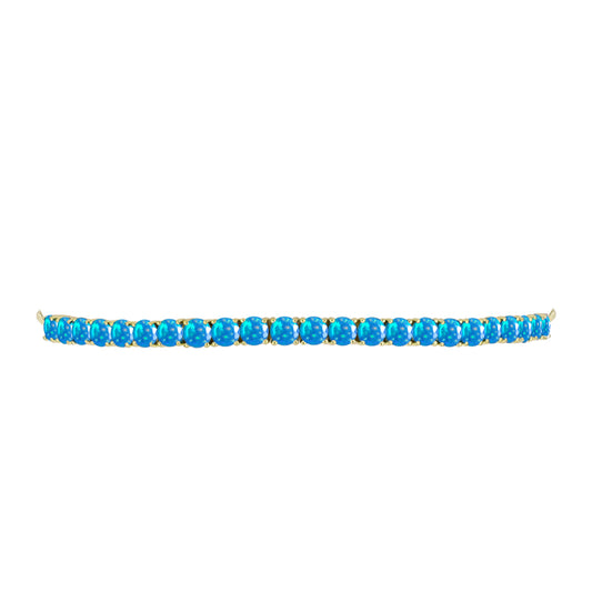 Pulsera de Plata Bañada en Oro con Ópalo Paraíso de Etiopia