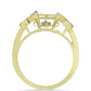 Anillo de Plata Bañada en Oro con Diamante blanco y Topacio Blanco