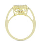 Anillo de Plata Bañada en Oro con Diamante blanco y Topacio Blanco