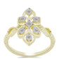 Anillo de Plata Bañada en Oro con Diamante blanco