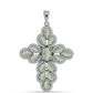 Cruz Colgante de Plata con Amatista Verde y Topacio Blanco