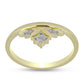 Anillo de Plata Bañada en Oro con Diamante blanco