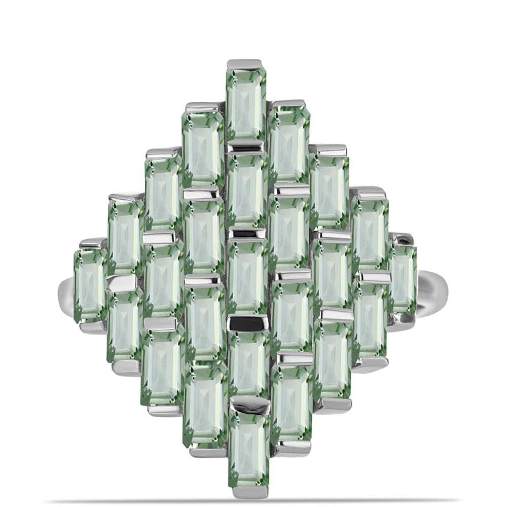 Anillo de Plata con Amatista Verde