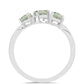 Anillo de Plata con Amatista Verde y Topacio Blanco