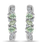 Pendientes de Plata con Amatista Verde y Topacio Blanco