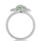 Anillo de Plata con Amatista Verde y Topacio Blanco