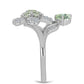Anillo de Plata con Amatista Verde y Topacio Blanco