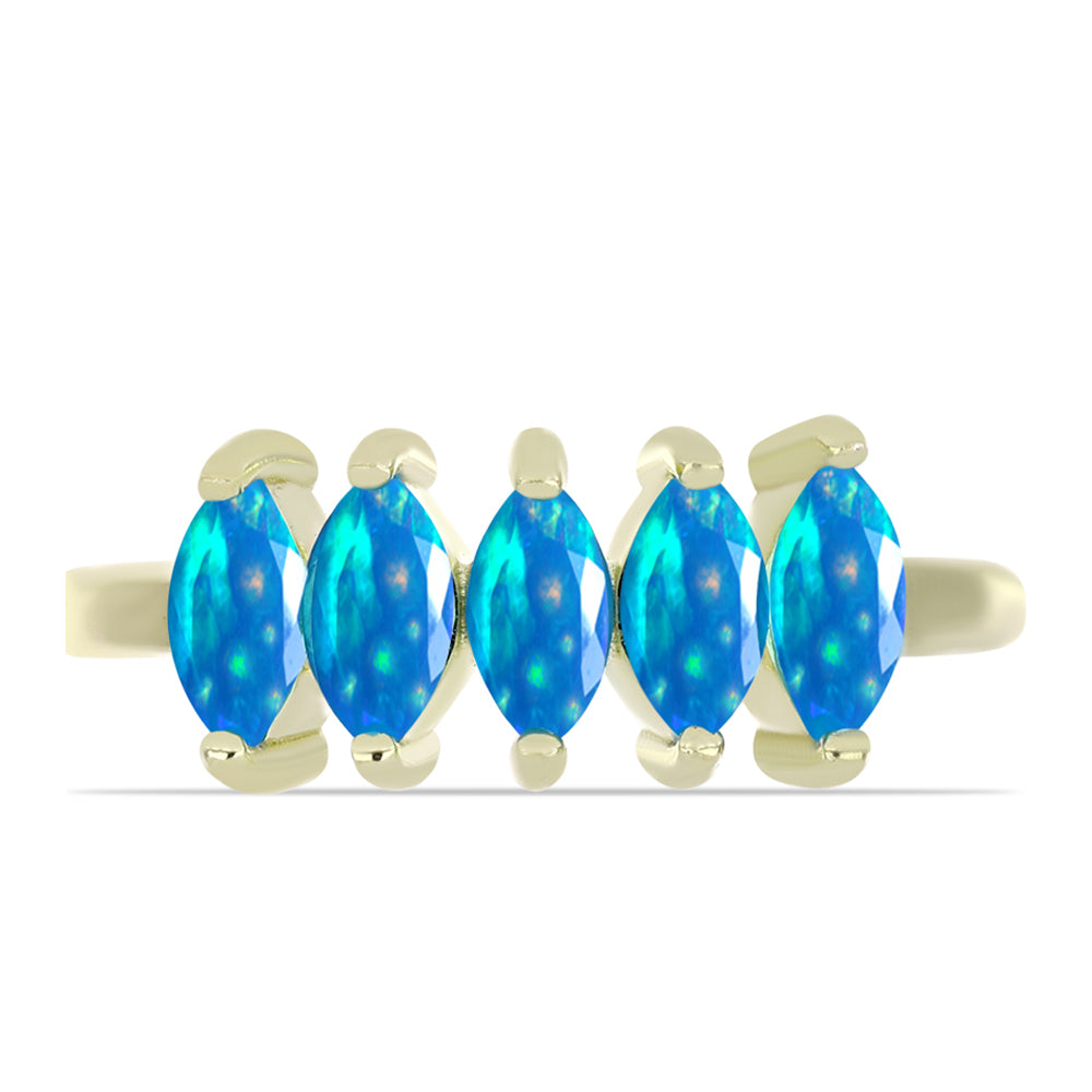 Anillo de Plata Bañada en Oro con Ópalo Paraíso de Etiopia 1 
