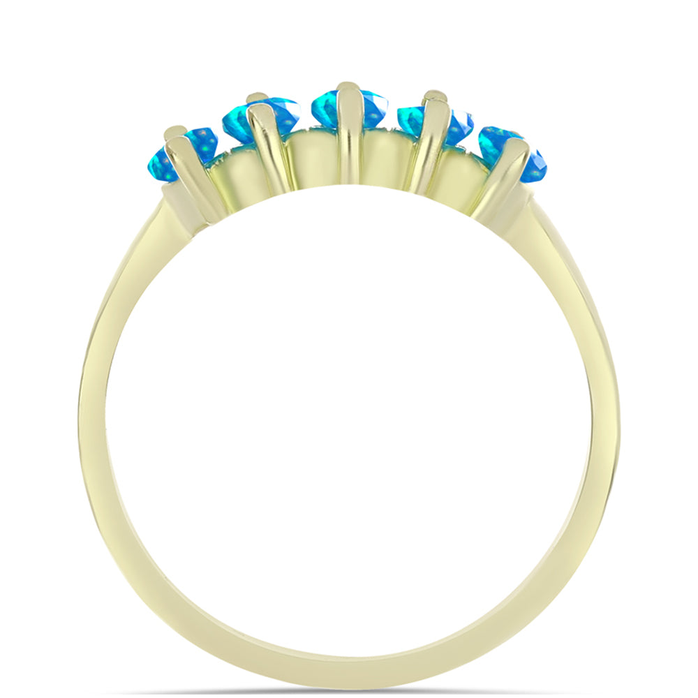 Anillo de Plata Bañada en Oro con Ópalo Paraíso de Etiopia 2 