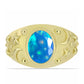 Anillo de Plata Bañada en Oro con Ópalo Paraíso de Etiopia