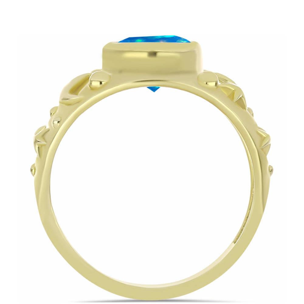 Anillo de Plata Bañada en Oro con Ópalo Paraíso de Etiopia 2 