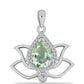 Colgante de Plata con Amatista Verde y Topacio Blanco