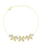Pulsera de Plata Bañada en Oro con Diamante blanco y Topacio Blanco