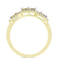 Anillo de Plata Bañada en Oro con Diamante blanco y Topacio Blanco
