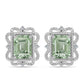 Pendientes de Plata con Amatista Verde y Topacio Blanco