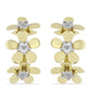 Pendientes de Plata Bañada en Oro con Diamante blanco